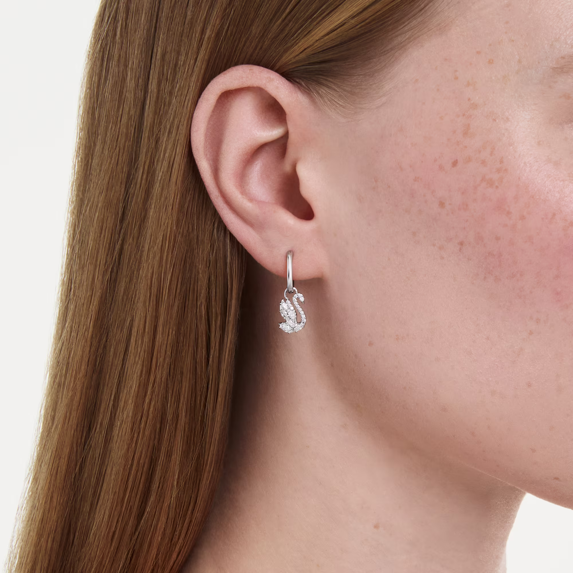 Swan drop earrings